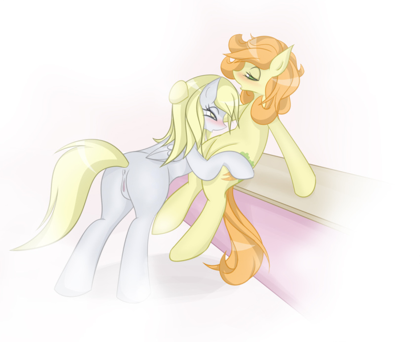 blush carrot_top_(mlp) derpy_hooves equine female friendship_is_magic horse yuri my_little_pony pegasus pony pussy v-invidia wings yuri