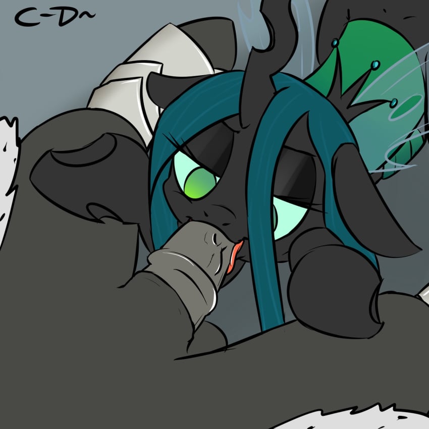 changeling clopper-dude duo equine female feral friendship_is_magic horn horse horsecock licking my_little_pony oral oral_sex penis pony queen_chrysalis_(mlp) sex tongue