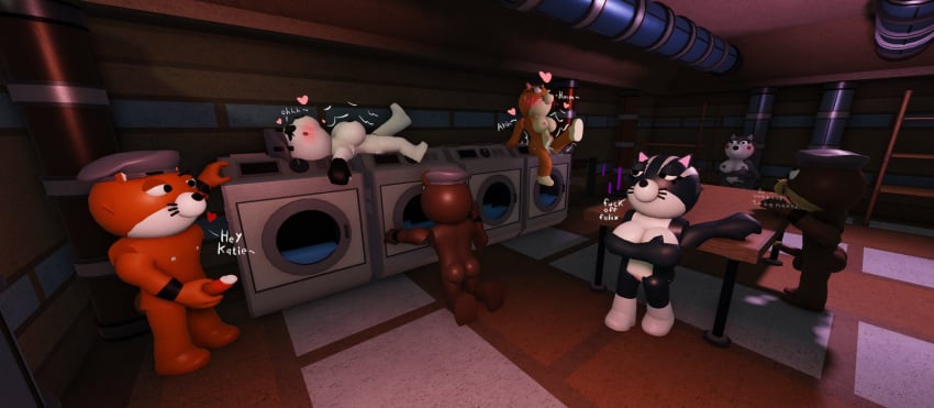 2025 3boys 3d 4girls baren_(piggy) breasts breasts_out covering_breasts felix_(piggy) female filip_(piggy) katie_(piggy) kitty_(piggy) male nikkipickle pandy_(piggy) piggy_(game) the_silver_paw_(piggy) willow_(piggy)
