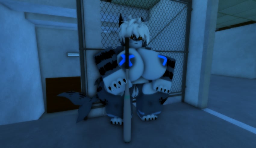 1girls 3d anthro baseball_bat breasts female furry ravenuwu roblox robloxian self_upload shark sharkco tagme tiger_shark