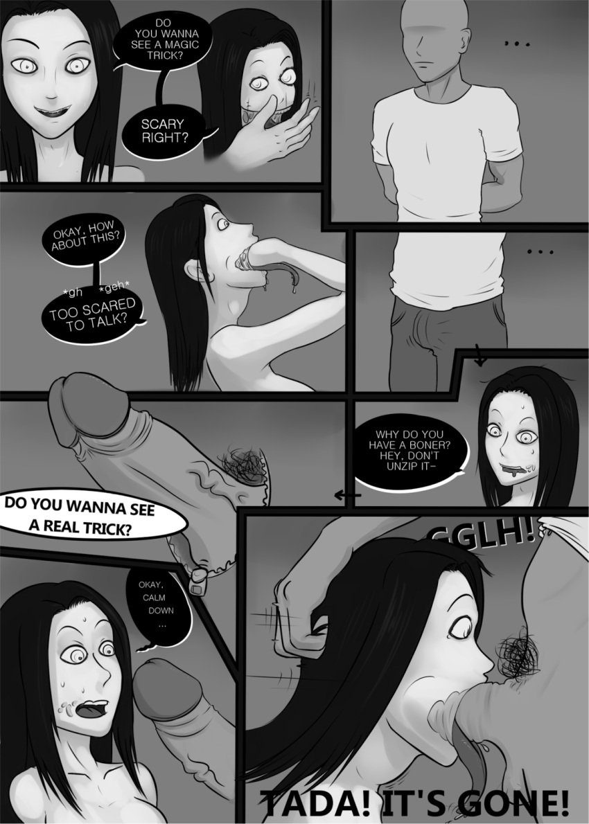 big_breasts big_penis blowjob comic dialogue dreadout english_text female ghost ghost_girl human male nude nude_female possession rmc shakira_irawati