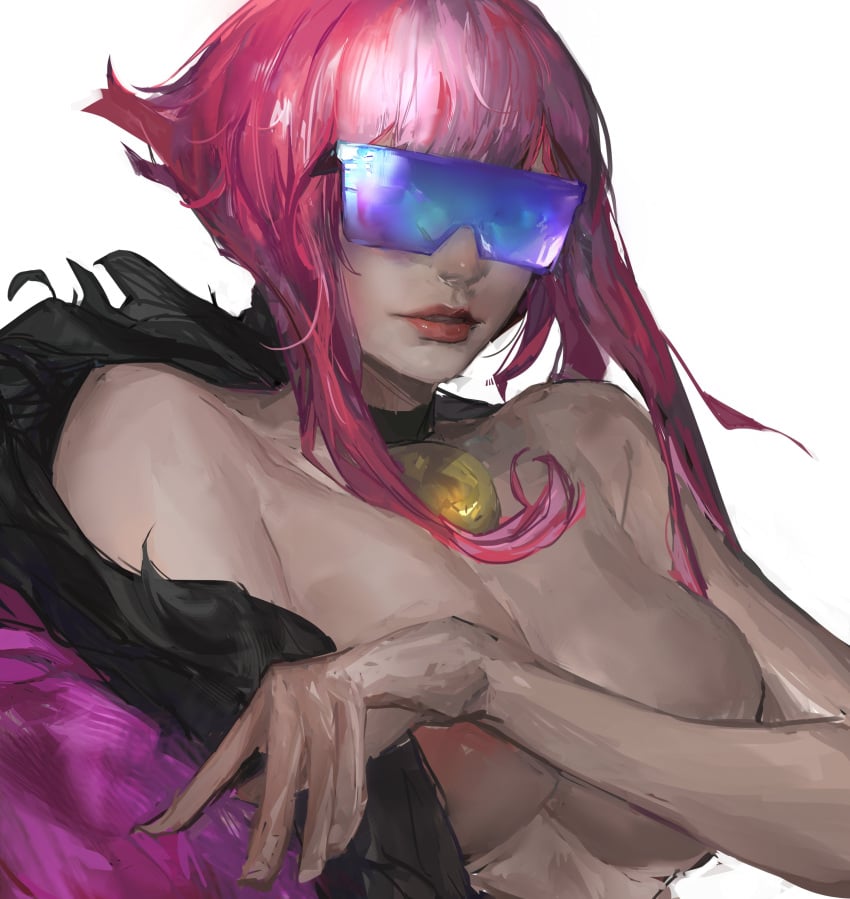 1girls alternate_costume anklet areola_slip areolae ass bent_leg big_ass biting_lip blue-tinted_eyewear breasts capcom choker coat covered_nipples covering_breasts dat_ass female fur_coat game_cover glasses hands_behind_head hi_res highleg_panties hip_vent huge_ass jewelry large_breasts looking_at_viewer looking_back looking_back_at_viewer making-of_available manon_legrand martial_arts_belt muscles muscular muscular_female paid_reward_available pants panty_straps parted_bangs pink_hair pixie_crop pixie_crop_bangs pixie_crop_female pixie_crop_hair pixie_crop_with_long_locks pixie_cut pixie_cut_bangs pixie_cut_female pixie_cut_hair pixie_cut_with_long_locks pose purple-tinted_eyewear revealing_clothes revealing_outfit secretly_loves_it short_hair short_hair_bangs short_hair_with_long_locks smiling smiling_at_viewer solo straight_bangs street_fighter street_fighter_6 sunglasses tinted_eyewear topless tristan_mori underwear undressing wafuku white_panties wristband