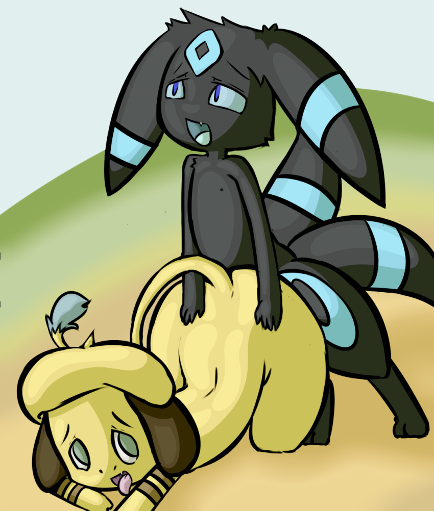 eeveelution flygon_(artist) fur furry_ears furry_tail generation_2_pokemon interspecies kingofacesx nintendo pokémon_(species) pokemon pokemon_(species) smeargle tail umbreon