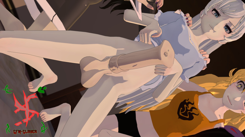 1futa 3d 3girls animal_genitalia balls black_hair blake_belladonna blonde_hair blue_eyes blush clothing cock_shock cookie erection faunus feet female futanari heart-shaped_pupils horsecock horsecock_futa human human_with_animal_genitalia human_with_horsecock intersex pajamas penis penis_awe purple_eyes red_hair ruby_rose rwby sfmslayer shocked silver_eyes smug source_filmmaker team_rwby testicles weiss_schnee white_hair yang_xiao_long yellow_eyes