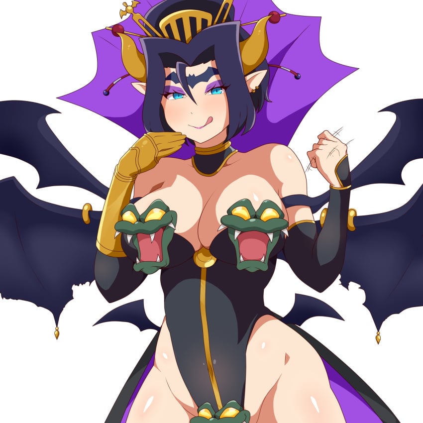 1girls 2020 :q armwear big_breasts black_hair blue_eyes demon demon_girl demon_horns demon_wings digimon digimon_(species) digimon_xros_wars female female_only forehead_mark gattai_lilithmon gesture hair_ornament handjob_gesture hi_res horns leotard licking_lips lilithmon looking_at_viewer monita_(artist) pointy_ears purple_eyeshadow purple_lipstick seven_great_demon_lords smiling smiling_at_viewer solo succubus tied_hair voluptuous white_background wide_hips wings