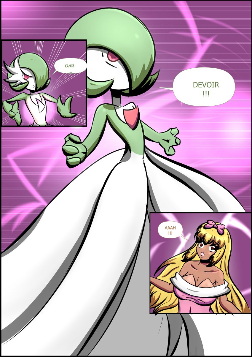 absurd_res ashley_ketchum beforu blonde_hair bow_in_hair bow_ribbon breast_forms brown_eyes comic comic_page crossdressing dialogue digital_art digital_drawing_(artwork) digital_media digital_media_(artwork) dress fake_breasts femboy feminization flechitas girly green_body green_hair hair hair_accessory hi_res human humanoid imminent_transformation long_hair magic male mind_control nintendo pink_dress pokemon pokemon_(species) satoshi_(pokemon) short_hair speech_bubble text text_bubble transformation transformation_through_magic white_body white_dress