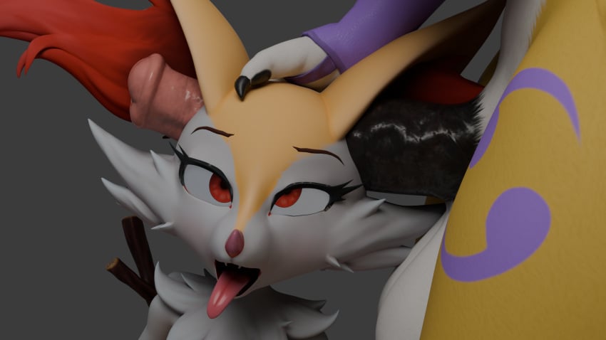 3d braixen canine crossover cumminham digimon digimon_(species) digimon_tamers ear_penetration equine_penis fucked_silly futanari futanari/female horsecock in_one_ear_and_out_the_other intersex intersex/female mindfuck no_humans pokémon_(species) pokemon pokemon_(species) renamon ribboncatliker sintronic skull_flossing