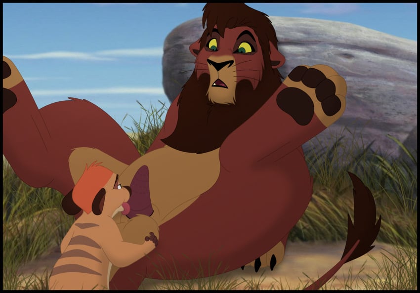 animal_genitalia balls disney duo erection felid female feral genitals herpestid hi_res kaion kovu_(the_lion_king) lion male male/female mammal meerkat pantherine penis the_lion_king timon's_ma