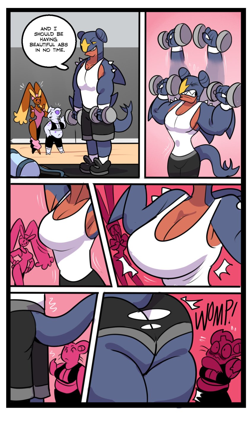anthro comic garchomp gym hourglass_expansion mtf_transformation source_request superspoe tagme tank_top