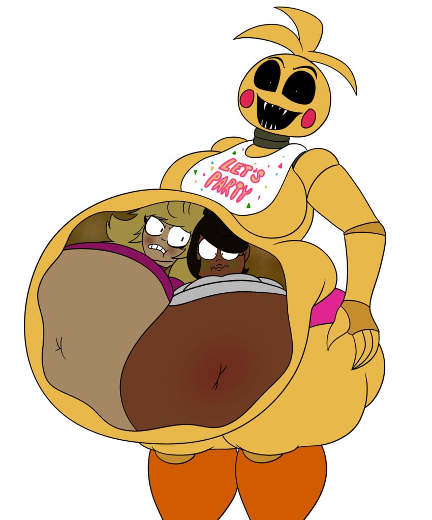 3girls animatronic animatronic_female big_belly chicken chicken_girl female five_nights_at_freddy&#039;s five_nights_at_freddy&#039;s_2 internal_view olivesarecool robot robot_girl scottgames toy_chica_(fnaf) vore vore_belly x-ray