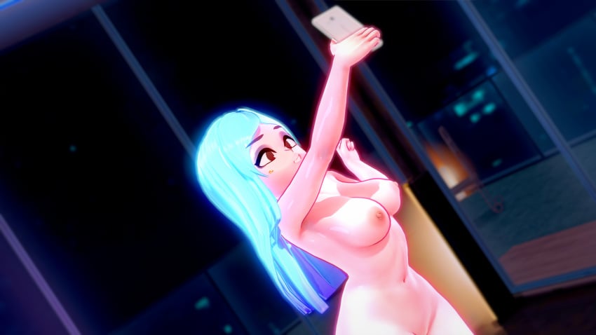1girls 3d aged_up andrea_davenport areolae big_breasts breasts model nipples nude nude_female papaoso selfie smile tagme the_ghost_and_molly_mcgee