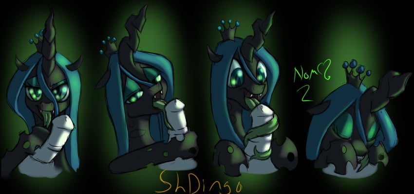 all_the_way_to_the_base balls_deep changeling deepthroat equine female friendship_is_magic horse horsecock my_little_pony open_mouth oral_sex penis pony queen_chrysalis_(mlp) shdingo smooth_skin tongue tonguejob