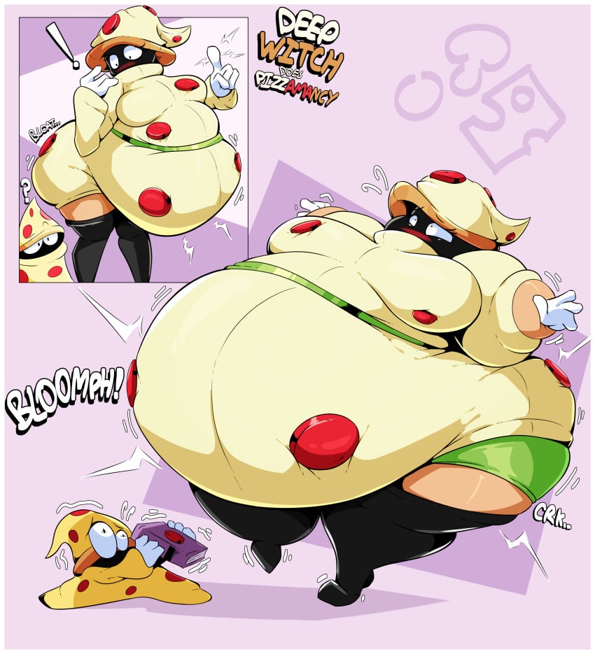 ! 1girls ass belly belly_overhang belt belt_around_belly breasts exclamation_point fat female female_focus female_only gloves hips large_ass large_breasts overweight overweight_female panties pizza pizza_tower pizzard stockings stockings_thigh_highs stomach thick_thighs thighs underwear veryfilthything weight_gain wide_hips wizard wizard_hat