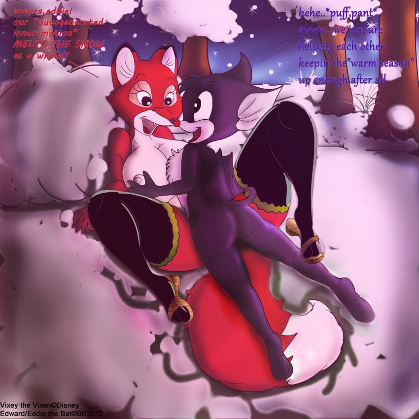 anthro breasts canine disney eddie female fox nipples penetration snow the_fox_and_the_hound thespringmousestof vixey winter