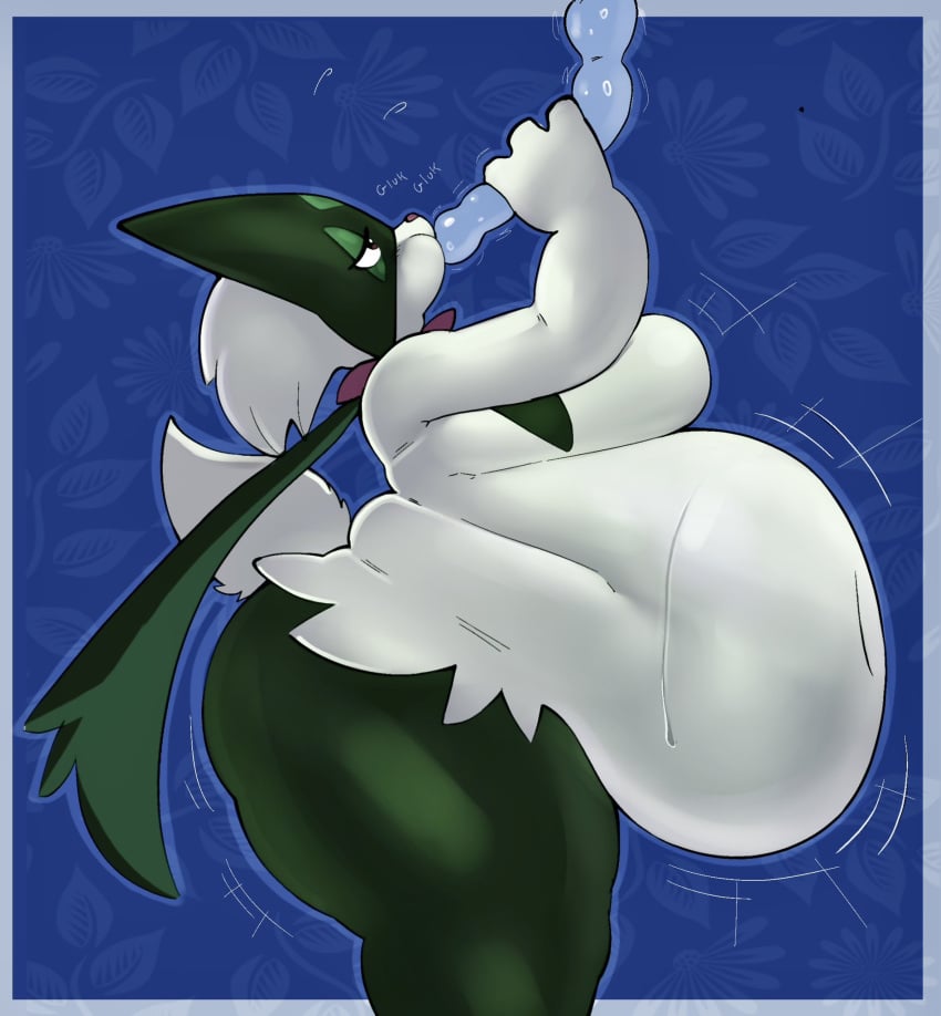 bbw big_ass big_breasts breasts bubble_butt cleavage feederism feeding feeding_tube huge_ass huge_breasts inazuma_kat meowscarada obese_female overweight pokemon pokemon_(species) thick_thighs weight_gain wide_hips