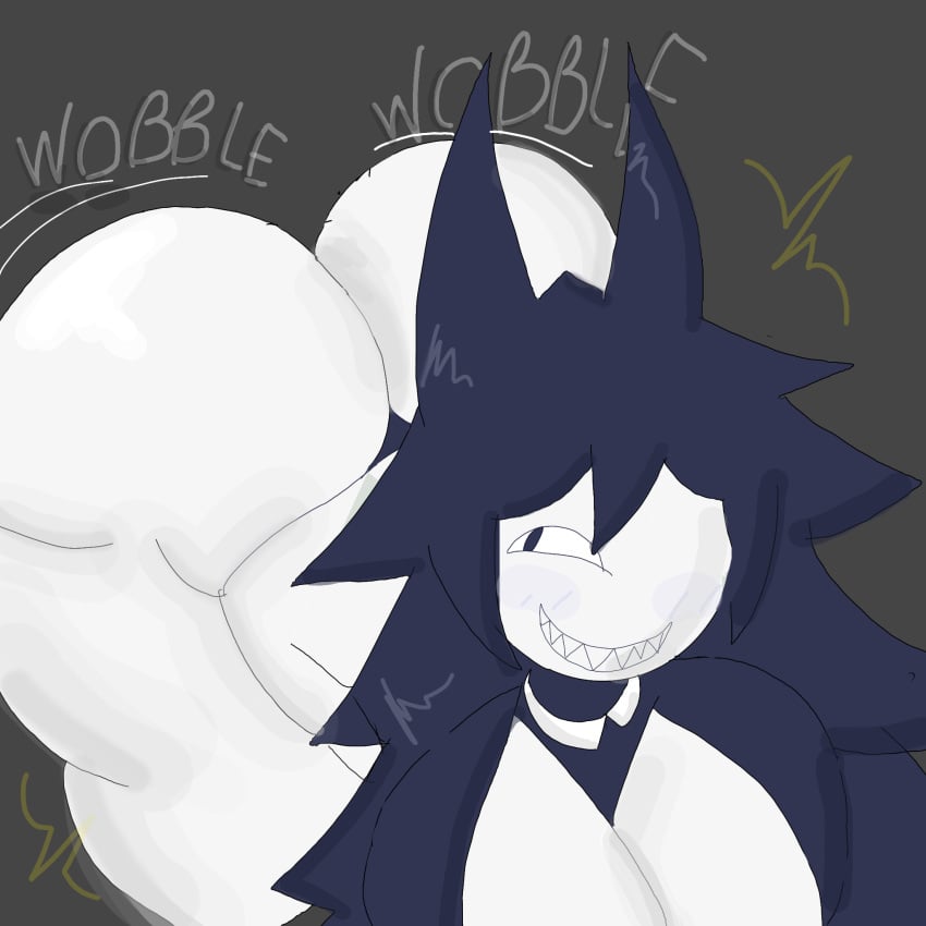 ass ass_focus big black_thong black_thong_panties boobs_out breasts butt_focus chazer_draws fundamental_paper_education grey_background ibispaintx large_breasts large_butt large_hair larger_female long_hair long_hair_female miss_circle miss_circle_(fundamental_paper_education) moving_ass no_ai sound_effects teacher teacher_outfit thick_thighs thong tits_out voluptuous voluptuous_female white_body white_skinned_female wobble wobbling wobbling_ass