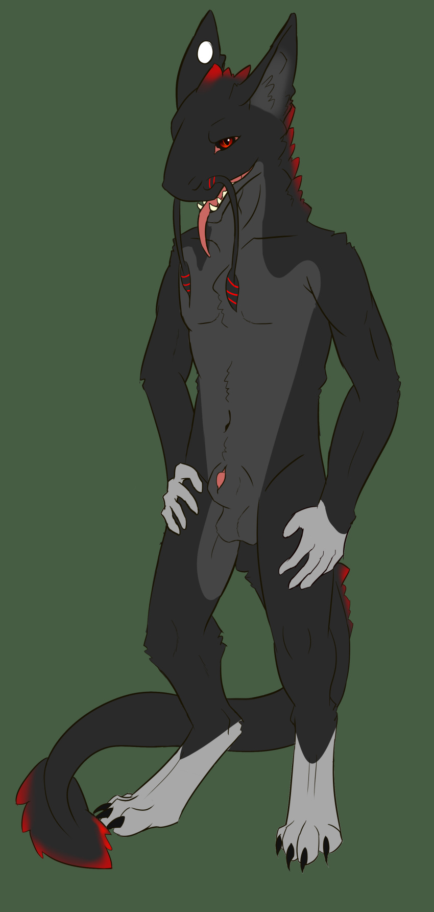 1boy borealian chakat-silverpaws(artist) dragon male male_only no_humans nude penis seath solo standing tongue