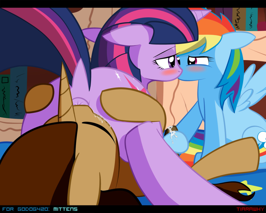 equine friendship_is_magic horse my_little_pony pegasus pony rainbow_dash_(mlp) sex straight_hair threesome tiarawhy trio twilight_sparkle_(mlp) wings