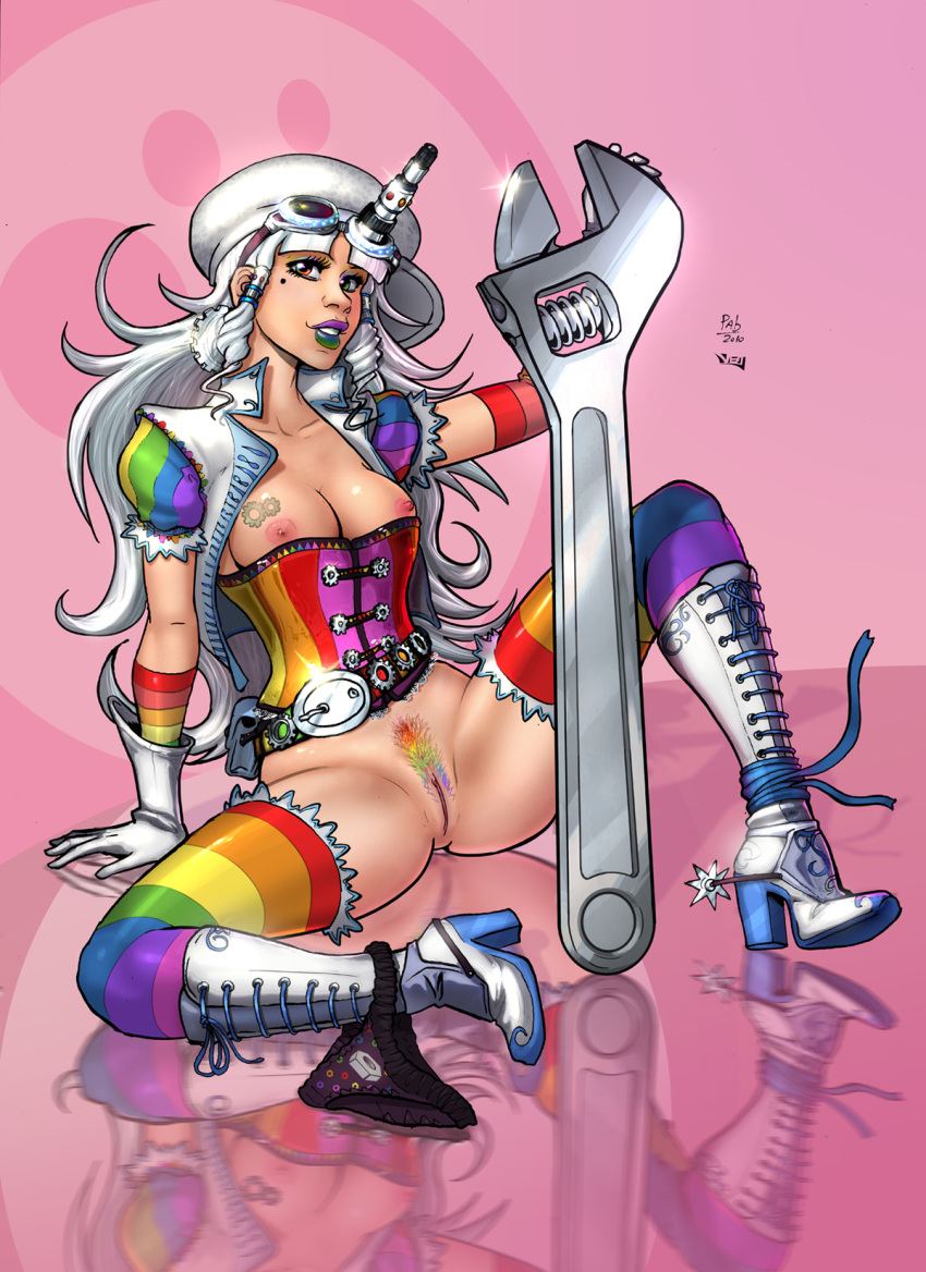 clothing corset mole mole_under_eye panties pubic_hair rainbow_brite spurs steampunk stockings tagme