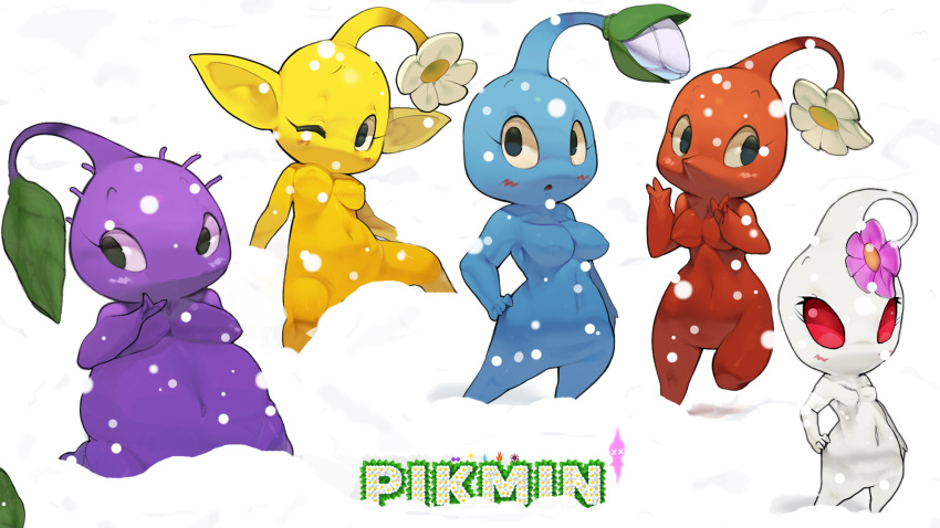 blue_pikmin koki pikmin pikmin_(species) purple_pikmin red_pikmin tagme white_pikmin yellow_pikmin