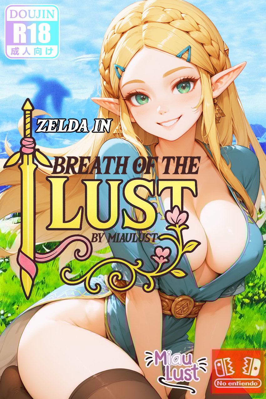 1girls ai_generated blonde_hair comic comic_cover comic_panel comic_strip ears_pointy elf elf_female elves female green_eyes hyrule_warriors magazine_cover magazine_front_page miaulust nintendo nintendo_switch patreon princess_zelda sheikah_slate the_legend_of_zelda zelda_(breath_of_the_wild) zelda_(hyrule_warriors) zelda_(tears_of_the_kingdom) zelda_(twilight_princess)