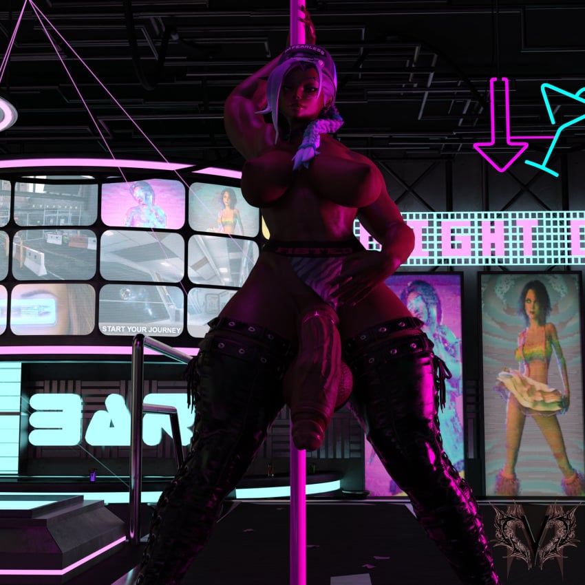 1futa 3d antifragile_slay_star balls big_balls big_breasts blizzard_entertainment breasts cock_ring dark-skinned_futanari dark_skin futanari huge_cock intersex le_sserafim muscular muscular_futanari nipples overwatch overwatch_2 penis pole solo sombra stripper_pole valentine_mafia3d veiny_penis