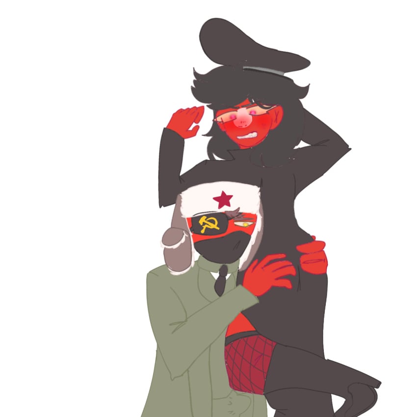 ass blush clothes countryhumans erect_penis erection erection_under_clothes hand_on_ass hard_penis meowart nazi nazi_germany_(countryhumans) soviet soviet_union soviet_union_(countryhumans) straight touching_ass