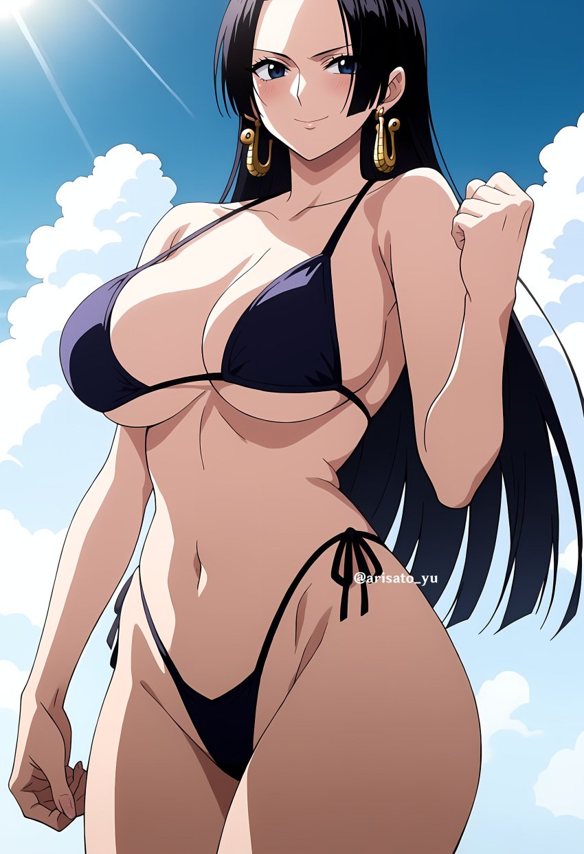 ai_generated arisato_yu big_breasts bikini boa_hancock female female_only one_piece solo