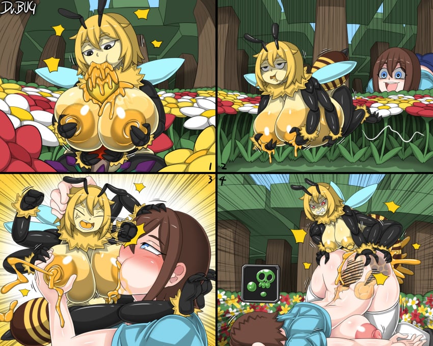 anal animal_humanoid arthropod arthropod_humanoid bee_(minecraft) bee_humanoid big_breasts blonde_hair breasts dr.bug duo food genitals hair herm hi_res honey_(food) huge_breasts human humanoid hymenopteran hymenopteran_humanoid insect_humanoid insects intersex intersex/intersex mammal microsoft minecraft mojang multi_arm multi_limb nipple_fetish nipple_play nipple_suck nipples penis poisoned red_eyes steve_(minecraft) stinger_penis sucking xbox_game_studios yellow_body yellow_nipples yellow_penis yellow_skin