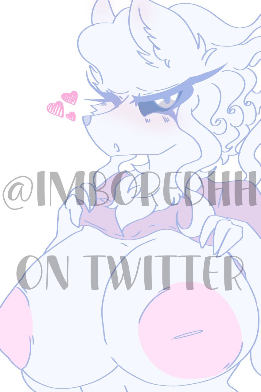 abigail_(imboredhh) absurd_res alolan_form alolan_ninetales anthro big_breasts blue_body blue_fur breasts female fur generation_7_pokemon heart_symbol hi_res imboredhh inverted_nipples mostly_nude nintendo nipples pokemon pokemon_(species) regional_form_(pokemon) simple_background solo watermark white_background