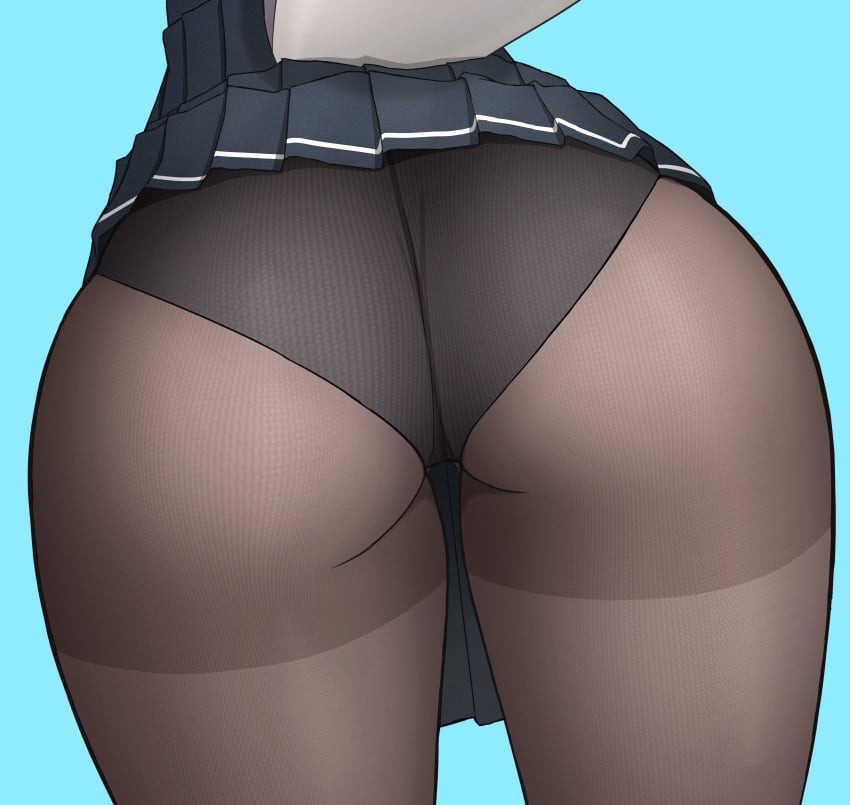 1girls ass ass_focus clothing ellen_joe female female_only fully_clothed huge_ass light-skinned_female light_skin low-angle_view pantyhose ryuseiart solo solo_female tail thick_thighs wide_hips zenless_zone_zero