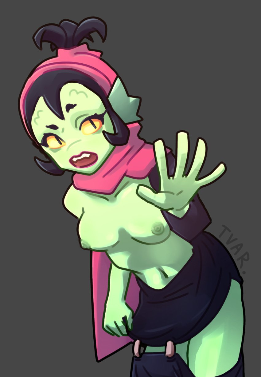 brawl_stars dark_hair female female_only green_skin small_breasts tvar willow_(brawl_stars) yellow_eyes