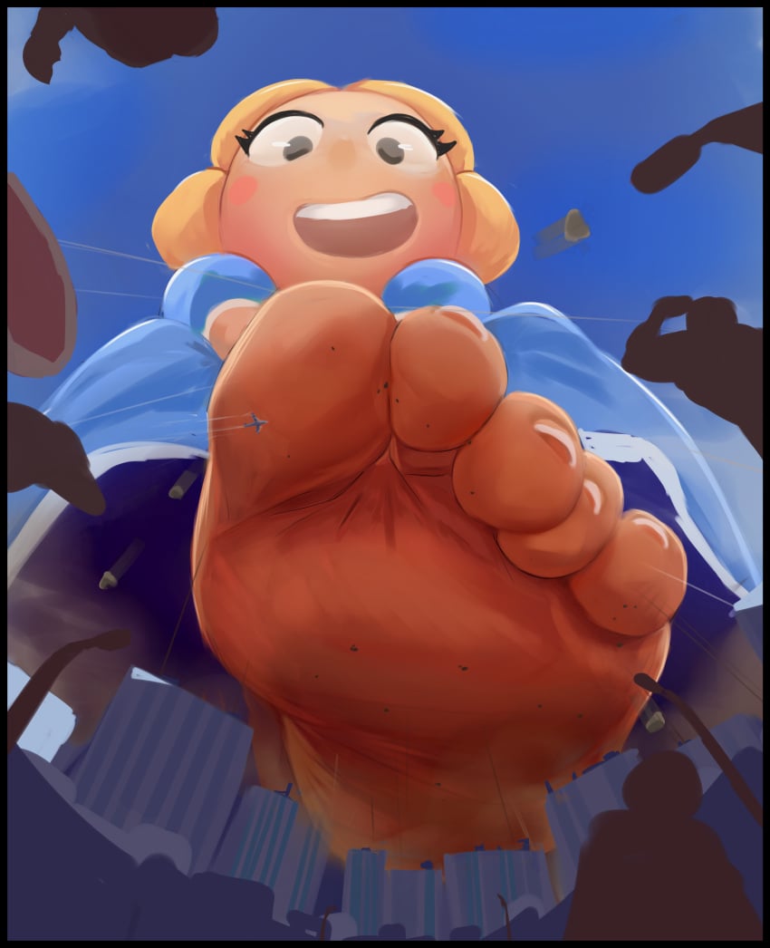 1girls brawl_stars feet fooooly foot_fetish giantess piper_(brawl_stars) soles