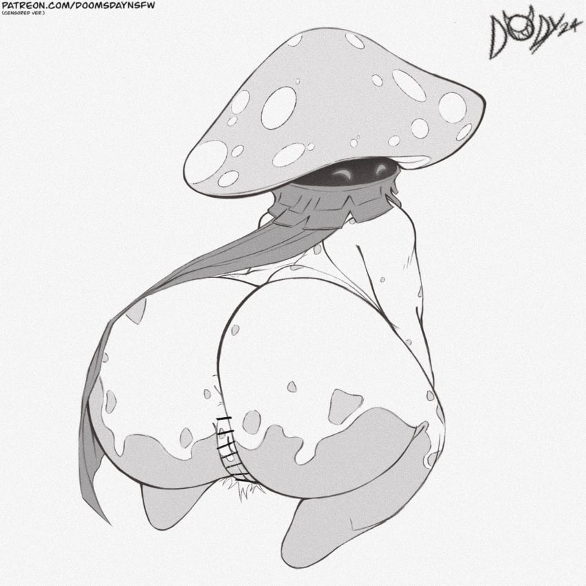 alternate_version_available anthro anus big_ass big_butt bottom_heavy censor_bar censored censored_pussy chubby chubby_anthro dat_ass digital_drawing_(artwork) digital_media_(artwork) doomsday_(doomsday-ent) electronic_arts featureless_feet featureless_hands flora_fauna fungi_fauna fungus glowing_eyes looking_at_viewer looking_back monochrome multicolored_body mushroom mushroom_humanoid night_cap_(pvz:bfn) ninja plant plants_vs_zombies plants_vs_zombies:_battle_for_neighborville popcap_games presenting presenting_hindquarters pubes pubic_hair pussy reward_available scarf shortstack sketch spotted_body spotted_markings straddling thick_ass thick_thighs unfinished wide_hips