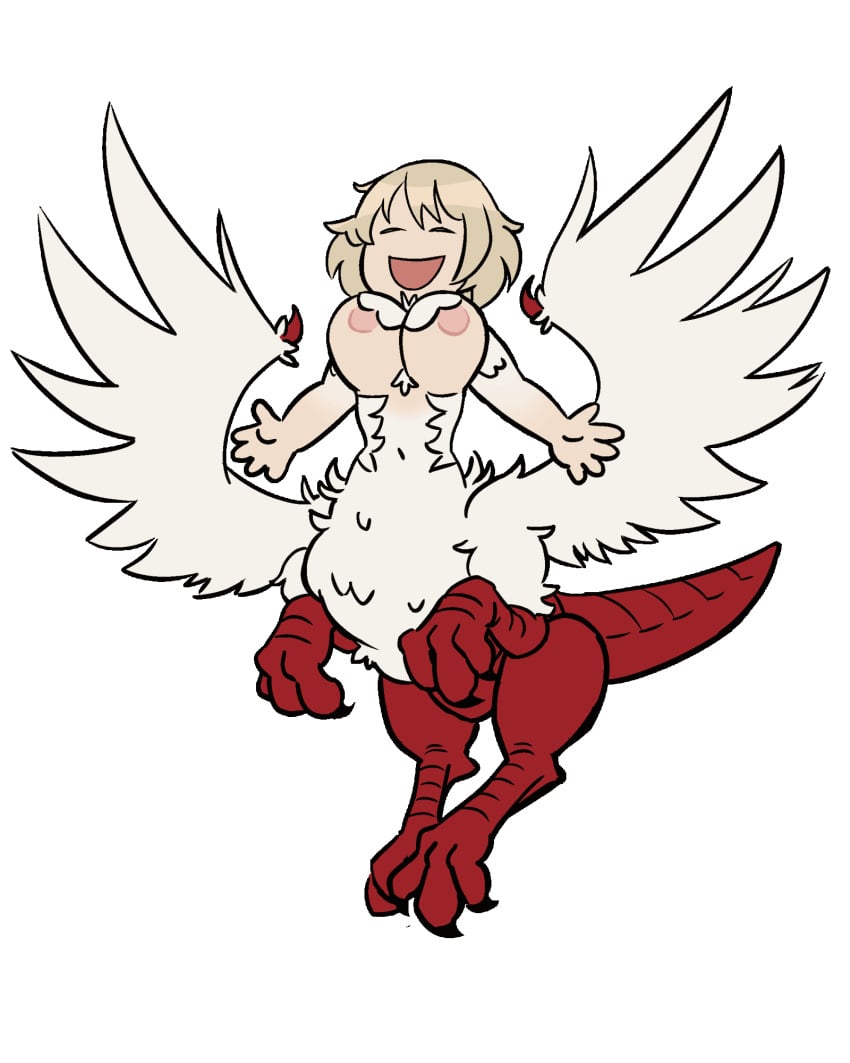 animated big_breasts breasts delicious_in_dungeon diegolo12083176 dragon dragon_taur dungeon_meshi elf falin_touden falin_touden_(chimera) feathered_scalie feathers female hi_res mythological_creature mythological_scalie mythology scalie solo tail taur