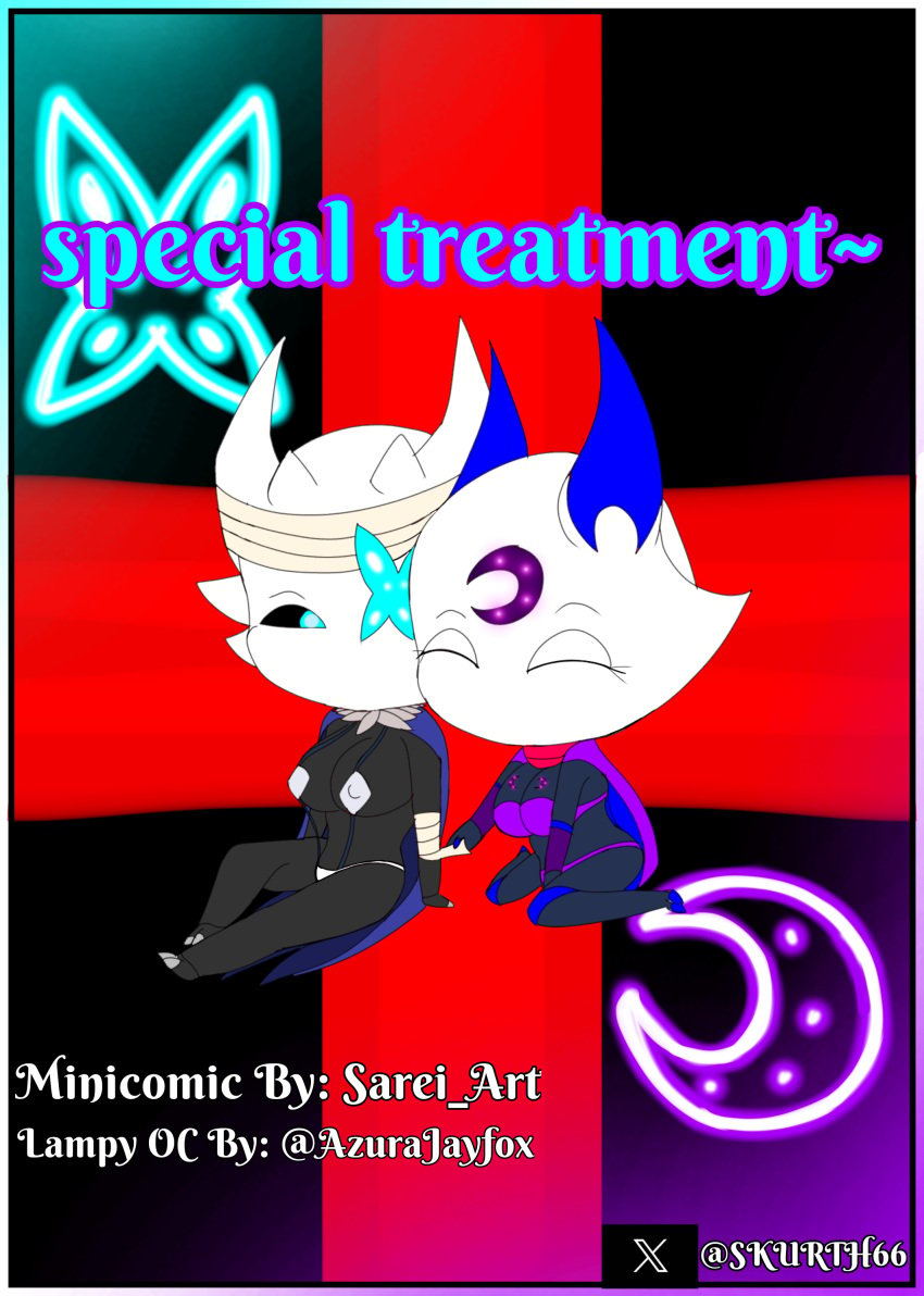 2girls comic_cover front_page hollow_knight lampy_(azura_inalis) luna_(skur) mini_comic skurth66 vessel_(species)