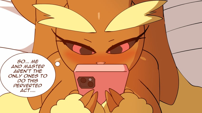 big_ass big_breasts big_butt blush blush breasts dialogue lopunny phone pokemon tagme text zaviel