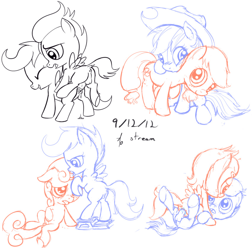 a6p applejack_(mlp) cutie_mark_crusaders friendship_is_magic my_little_pony rainbow_dash_(mlp) rumble_(mlp) scootaloo_(mlp) smooth_skin sweetie_belle_(mlp) young