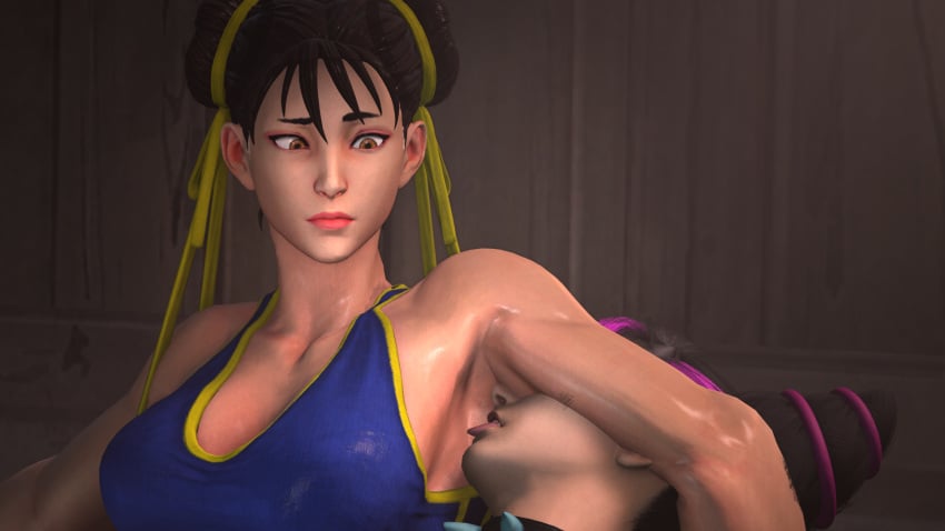 2girls armpit_fetish armpit_licking armpit_sniffing armpits asian capcom chun-li femdom juri_han muscular_female ryona smelly_armpits source_filmmaker stinky_armpits street_fighter street_fighter_6 sweat sweaty_armpits yuri yuri