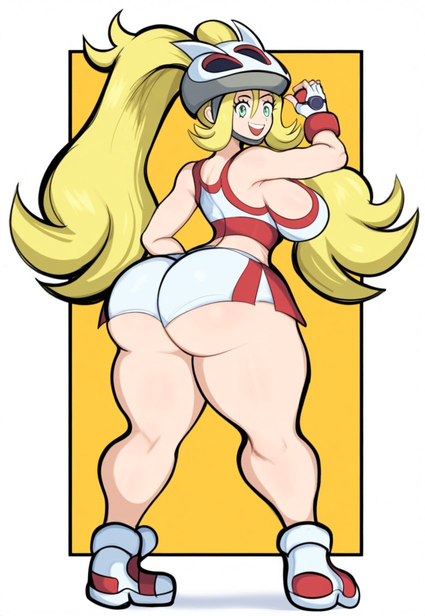 ai_generated ass dat_ass female female_focus female_only full_body huge_ass korrina_(pokemon) mullon novelai pokemon pokemon_xy solo that_ass_was_fat