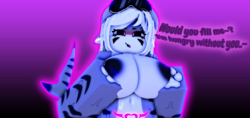 3d changed_(video_game) made_using_roblox purple_background roblox robloxian succubus tiger_shark_(changed)