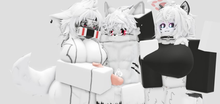 1boy 2girls 3d artist_request big_breasts breasts changed_(video_game) dr.k_(changed) kemono knot penis roblox robloxian source_request squid_dog_(changed) tagme threesome