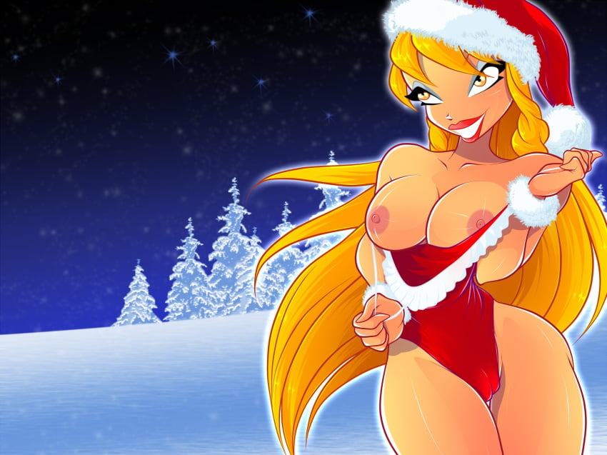 1girls 4kids_entertainment amber_eyes areolae ass big_breasts bimbo blonde_hair breasts cameltoe christmas christmas_hat christmas_outfit cleavage color exposed_breasts eyeshadow female leotard lipstick long_hair makeup mascara nickelodeon nipples rainbow_(animation_studio) solo stella stella_(winx_club) stripping tagme thick_thighs thin_waist voluptuous winx_club zfive