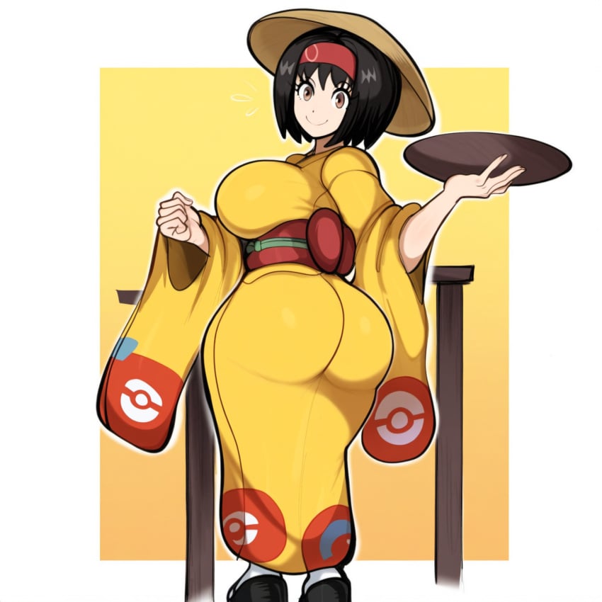 ai_generated ass badonkadonk dat_ass erika_(pokemon) female female_focus female_only full_body huge_ass kimono mullon novelai pokemon pokemon_rgby solo that_ass_was_fat