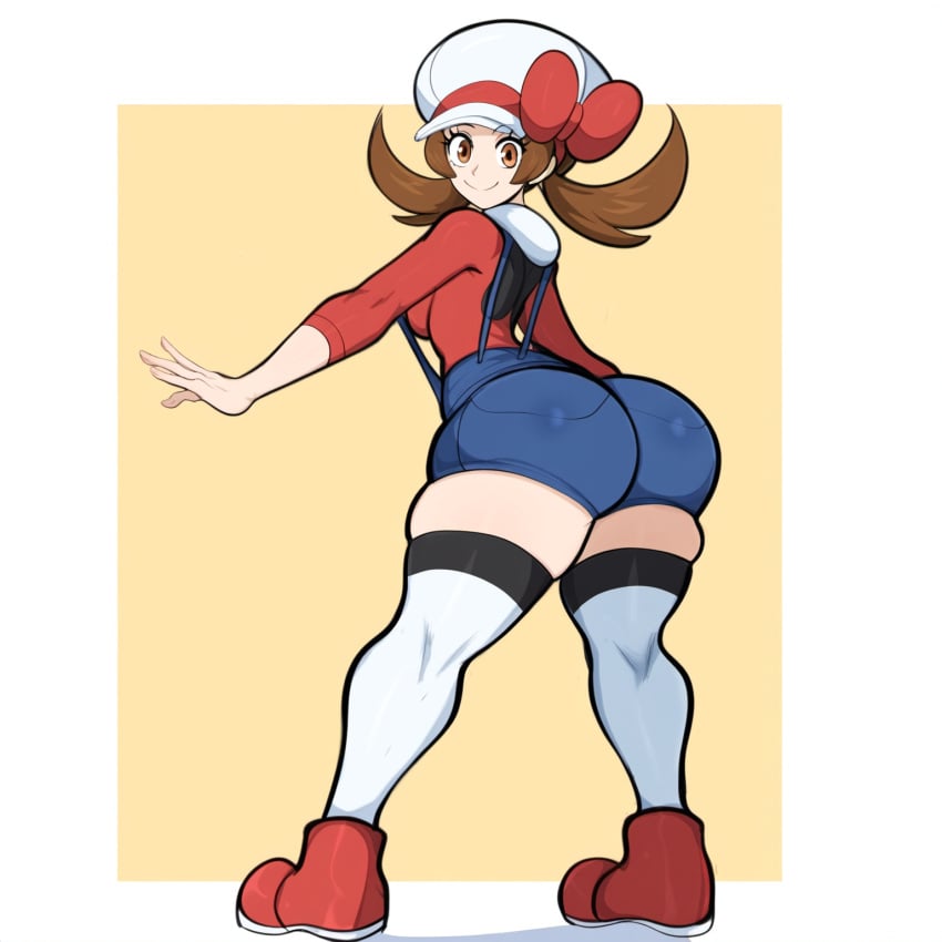 ai_generated ass brown_hair dat_ass female female_focus female_only full_body huge_ass lyra_(pokemon) mullon novelai pokemon pokemon_hgss solo that_ass_was_fat