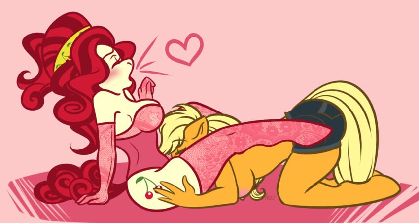 anthro applejack_(mlp) cherry_jubilee friendship_is_magic my_little_pony smooth_skin whatisinmytea