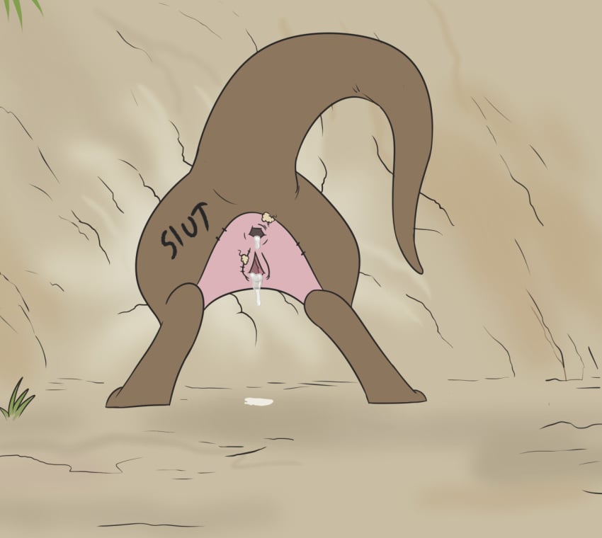 2020 animate_inanimate anthro anus ass bodily_fluids body_writing brown_body colored cum cum_drip cum_in_ass cum_in_pussy cum_inside cum_on_ground digital_drawing_(artwork) digital_media_(artwork) digitigrade digitigrade_anthro dirt disney dripping female genital_fluids genitals grass graveshift hi_res kanga kangaroo living_plushie macropod mammal marsupial mature_anthro mature_female mother_(lore) multicolored_body parent_(lore) pink_body plant plush_stuffing plushie pussy ripped_seam seam_(sewing) semi-anthro solo stitch_(sewing) stuck stuck_in_hole submissive submissive_female tail through_wall winnie_the_pooh_(franchise)