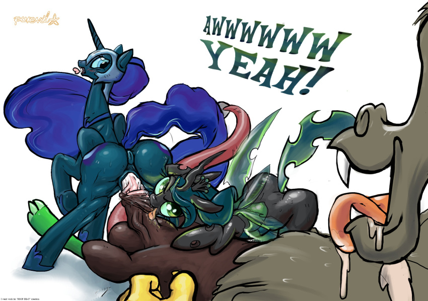 ass cum cum_in_pussy cum_inside discord_(mlp) friendship_is_magic furry horse horsecock my_little_pony nightmare_moon_(mlp) penis pounding princess_luna_(mlp) purevil pussy queen_chrysalis queen_chrysalis_(mlp) smooth_skin text vaginal_penetration