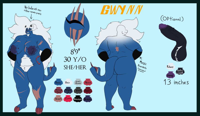 anthro anthro_only big_ass big_breasts big_penis breasts bubble_butt cleavage female furry huge_ass huge_breasts huge_cock kuroinsolitude nipples penis pokemon pokemon_(species) reference_sheet samurott tagme thick_thighs wide_hips