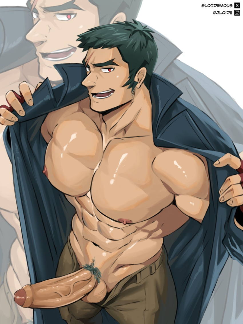 abs balls bara biceps big_balls big_penis clothing erection hidekiryouji loidemous male male_nipples male_only male_pubic_hair manly muscular_male nipples pecs penis